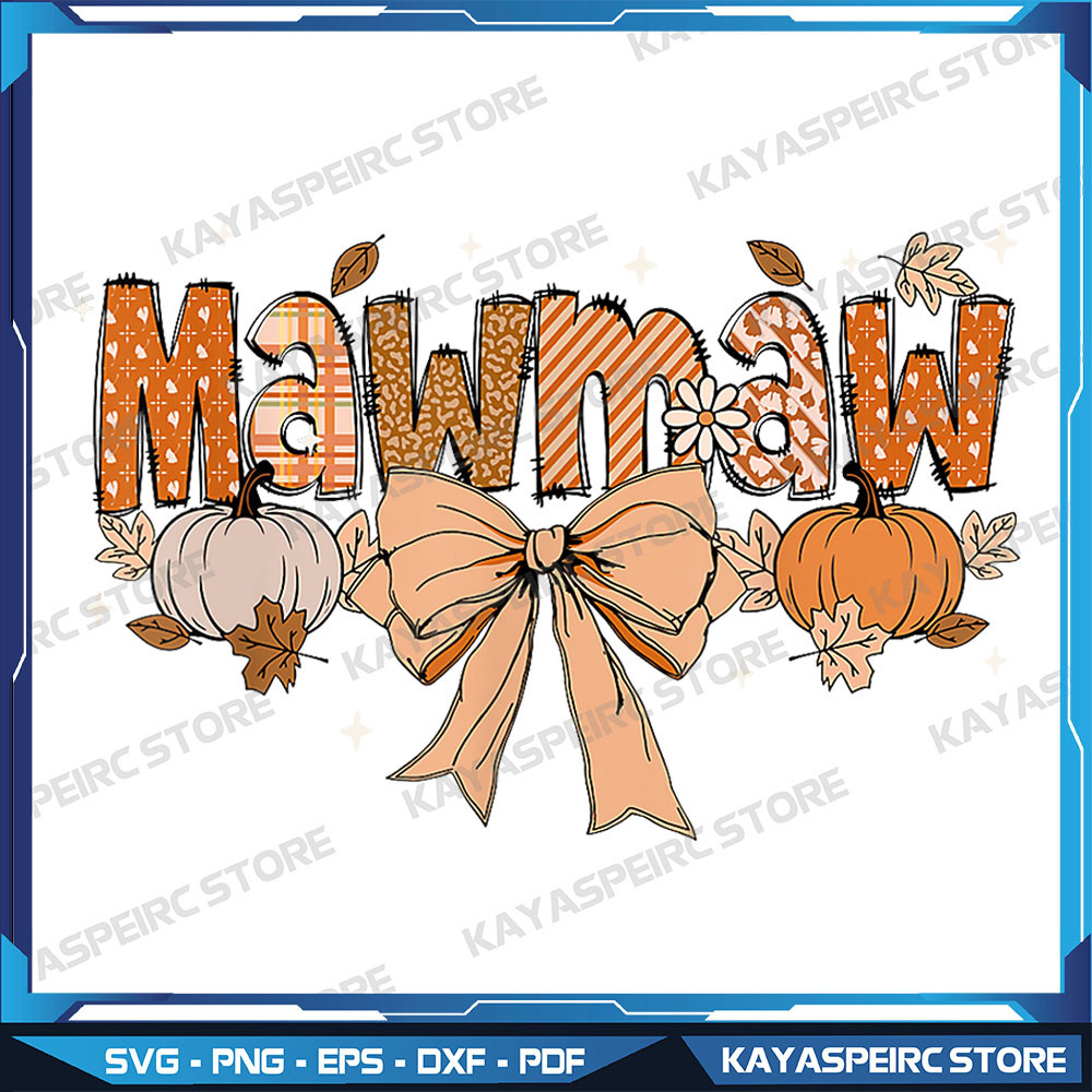 Mawmaw Pumpkin Fall Coquette Bow Thanksgiving Mom Png Fall Mama PNG Fall Mama Coquette Pumpkin Fall 0