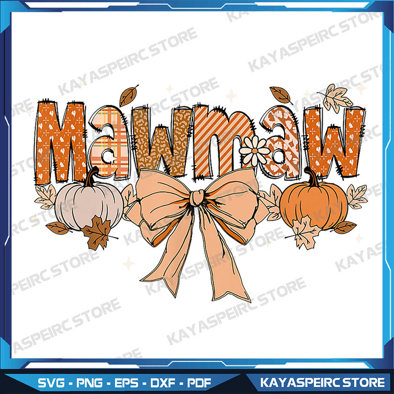Mawmaw Pumpkin Fall Coquette Bow Thanksgiving Mom Png Fall Mama PNG Fall Mama Coquette Pumpkin Fall 0
