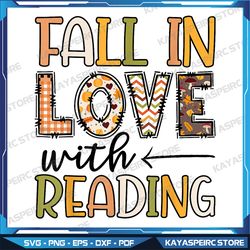 fall in love with reading book autumn pumpkins and teachers png, fall in love with reading book png, autumn png, pumpkin