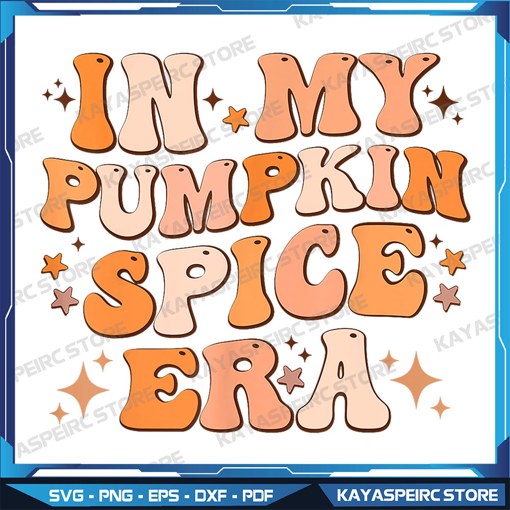 In My Pumpkin Spice Era Groovy Retro Autumn Thanksgiving Png Thanksgiving Png Hello Pumpkin Png Pum 0