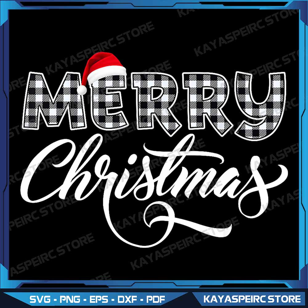 Merry Christmas Buffalo Black And White Plaid For Men Women Png Christmas Plaid Png Plaid Merry Chr 0
