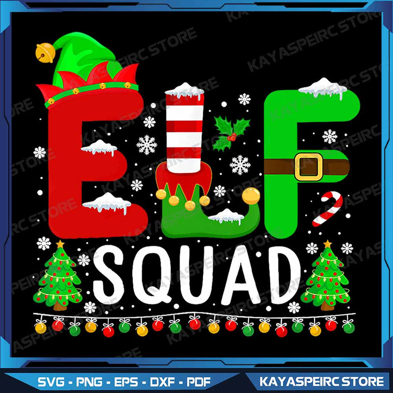 Elf Squad Matching Family Christmas Santa Hat Xmas Lights Png Elf Squad Christmas Png Funny Christm 0