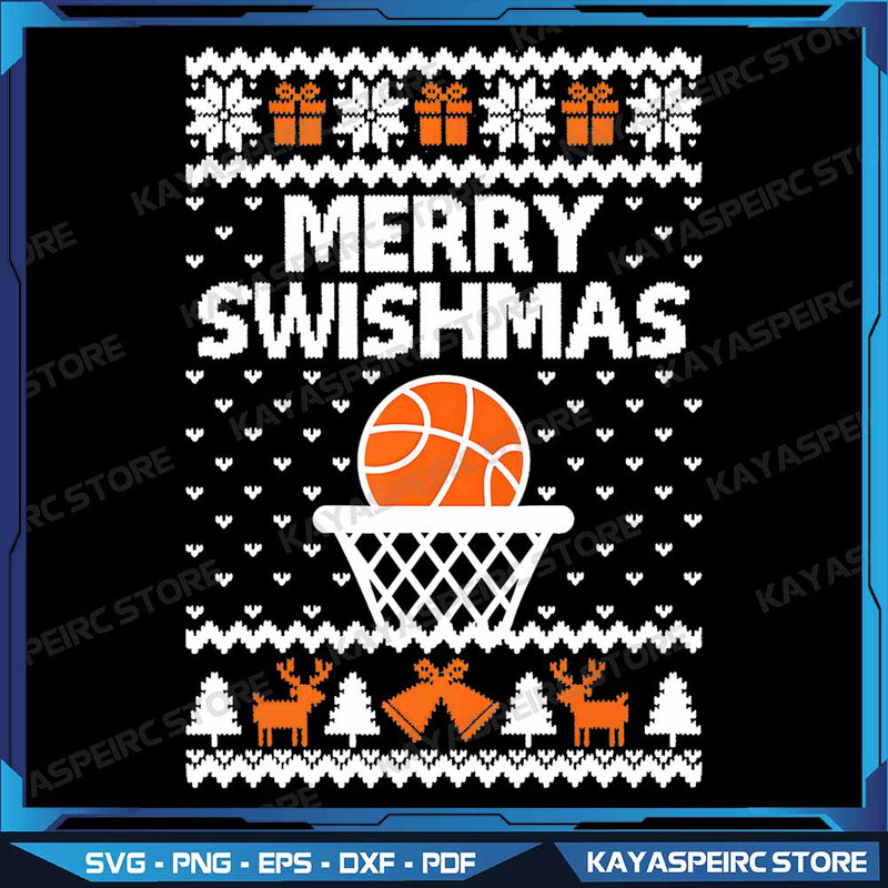 Merry Swishmas XMas Basketball Ugly Christmas Png Merry Swishmas XMas Basketball Png Ugly Christmas 0