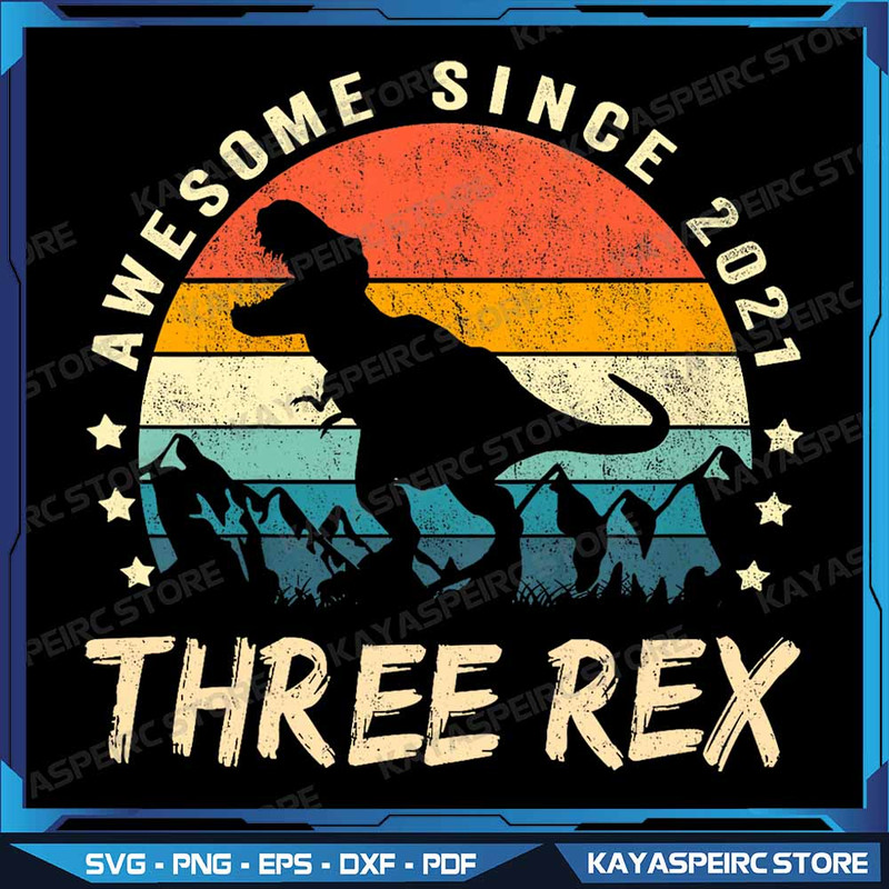 Kids Three Rex 3rd Birthday PngThird Dinosaur 3 Year Old Png Dinosaur Birthday Png Third Birthday P 0