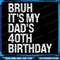 Bruh Its My Dads 40th Birthday Png OMG Crown Happy Funny Png Funny Dads 40th Birthday Design Dads B 0