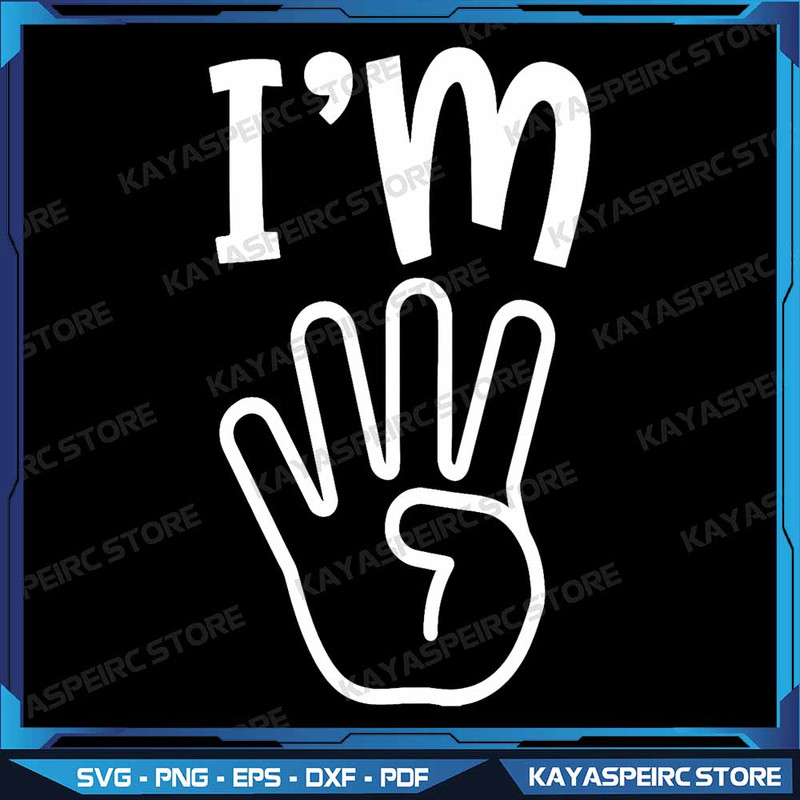 Kids Im This Many Im Four Fingers Hand 4th Birthday Png Im This Many Png Four Png Fourth Birthday P 0