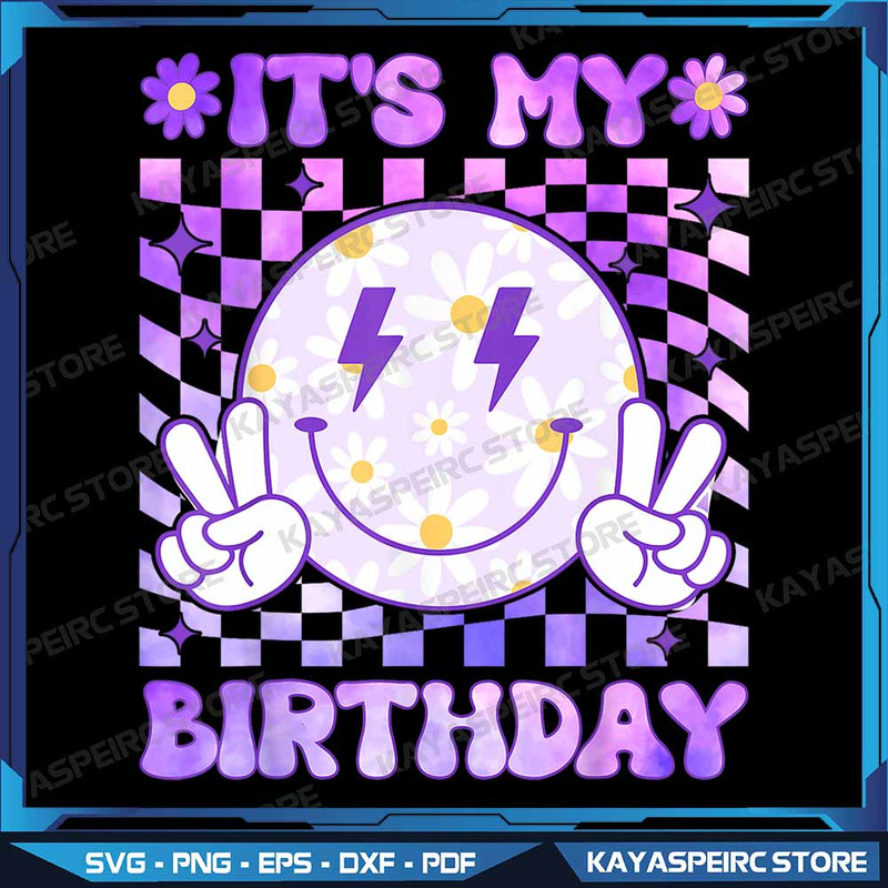 Its My Birthday Women Teens Girls Kid Birthday Party Png My Birthday Retro Groovy Png Happy Birthda 0