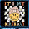Retro Its My Birthday Smile Face Groovy Png Smiley Face Png Birthday Girl PngGroovy Birthday Sublim 0