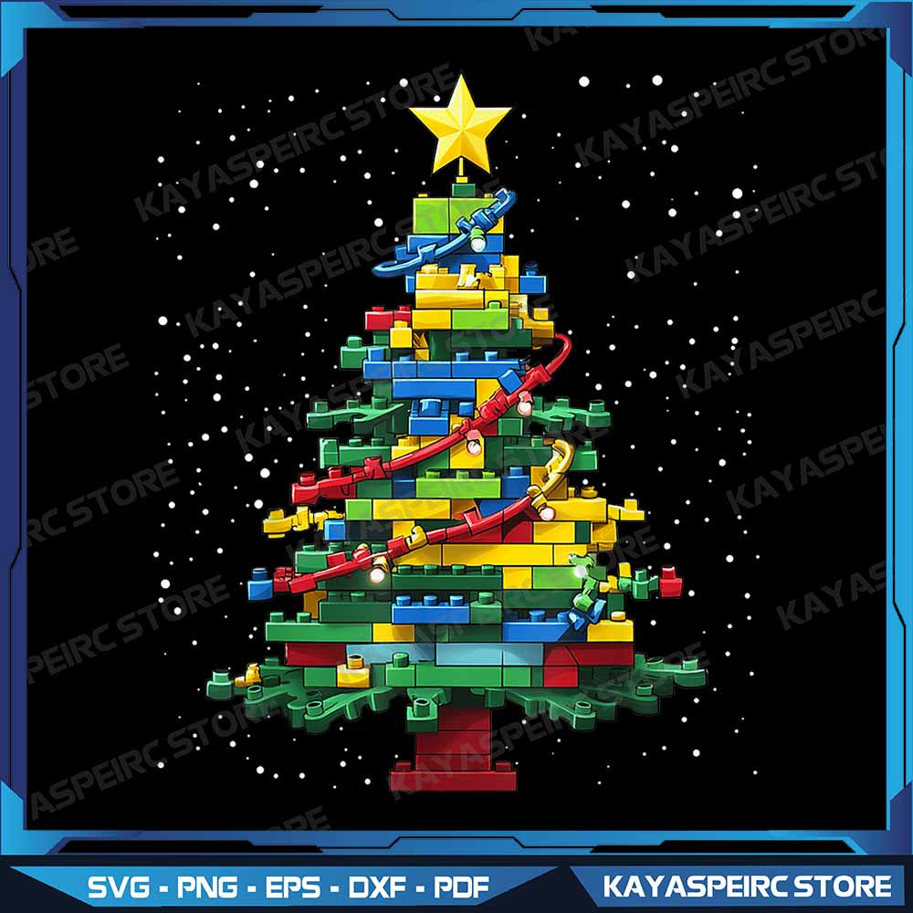 Christmas Tree Block Brick Building Xmas Master Builder Kids Png Building Bricks Christmas Png Buil 0