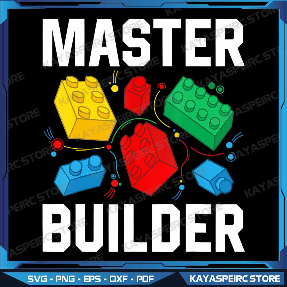 Master Builder Kids Building Blocks Brick Toy Master Builder Png Block Building Png Funny Brick Png 0