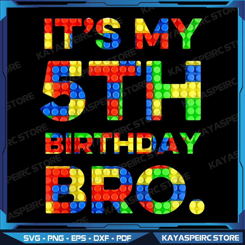 Kids Cute 5th Birthday Gift 5 Years Old Block Building Boys Kids Png Its My Birthday Master Builder 0
