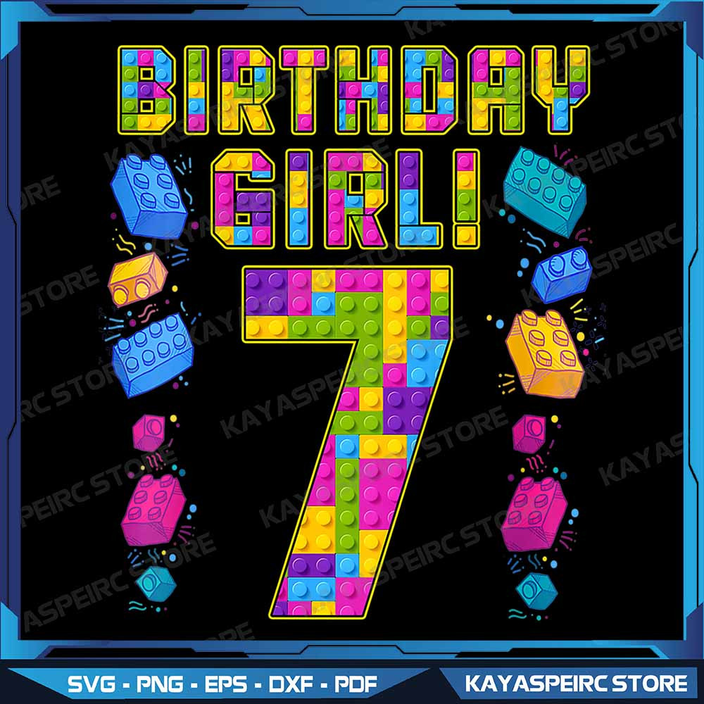 Kids 7th Birthday Master Builder 7 Years Old Block Building Png Birthday Block Building Png Blocks  0