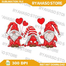 cute gnomes holding hearts love pattern png, valentines gnome png, valentine's day red gnome png, valentine's day png