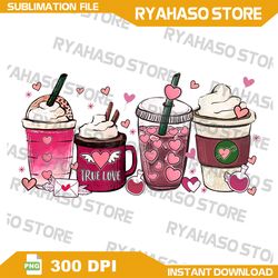 cute valentines day shirt valentine coffee lover women girl png, valentine coffee lover png, latte iced stars coffee