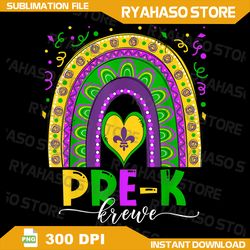 mardi gras rainbow pre-k krewe teacher kids carnival parade png, sublimation design, mardi gras png, mardi gras rainbow