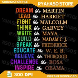 dream like martin lead like harriet a black history png, dream like martin png, black power history, black history month