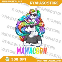cute mamacorn funny unicorn mothers day rainbow colorful png, mothers day png, sublimation design, digital download