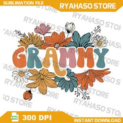 floral grammy life thankful grammy thanks giving mothers day png, groovy grammy png, retro grandma sublimation designs