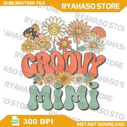 groovy mimi floral hippie retro daisy flower mother's day png, groovy mimi png, groovy mimi, groovy mimi desig, retro mi