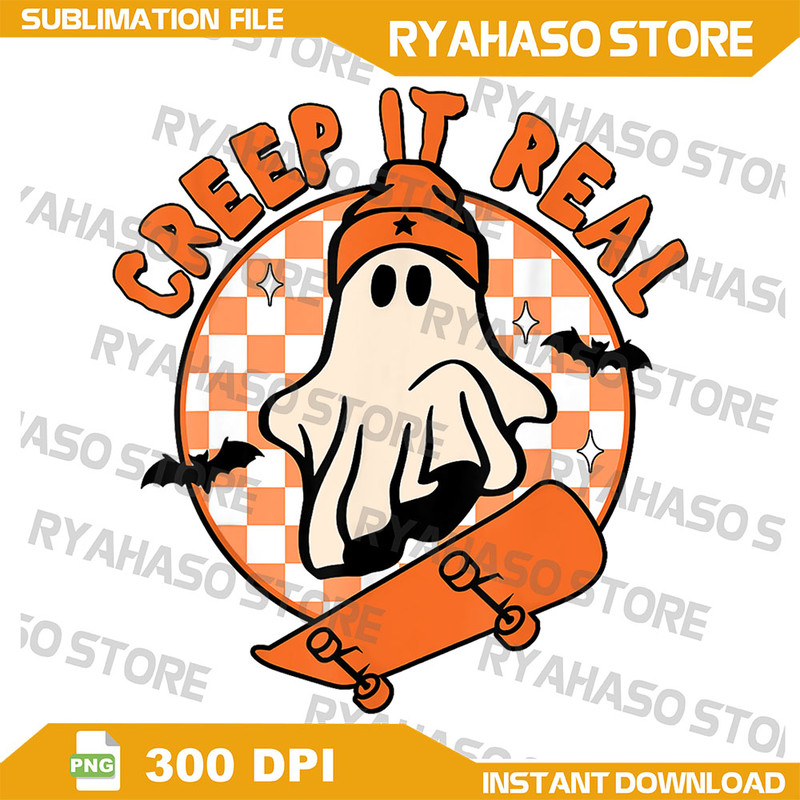 Vintage Retro Halloween Creep It Real Ghost Boy Fall Season Png Funny Halloween Ghost PNG Halloween Png 0