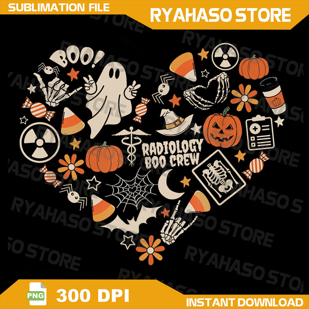 Halloween Radiology Boo Crew Heart Xray Tech Fall Autumn Png Xray Tech Png Radiologist Halloween Digital Radiology 0