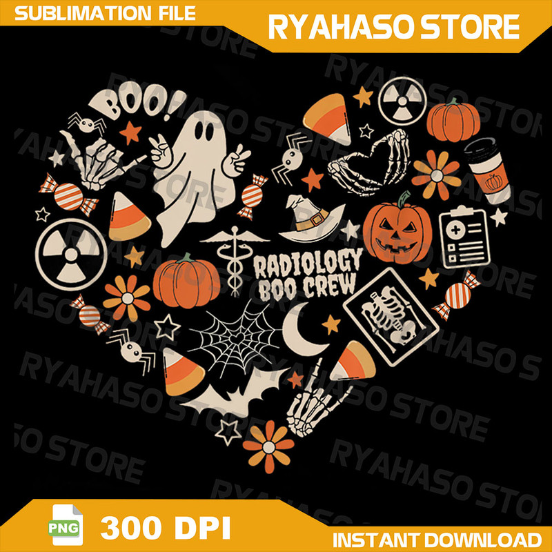 Halloween Radiology Boo Crew Heart Xray Tech Fall Autumn Png Xray Tech Png Radiologist Halloween Digital Radiology 0