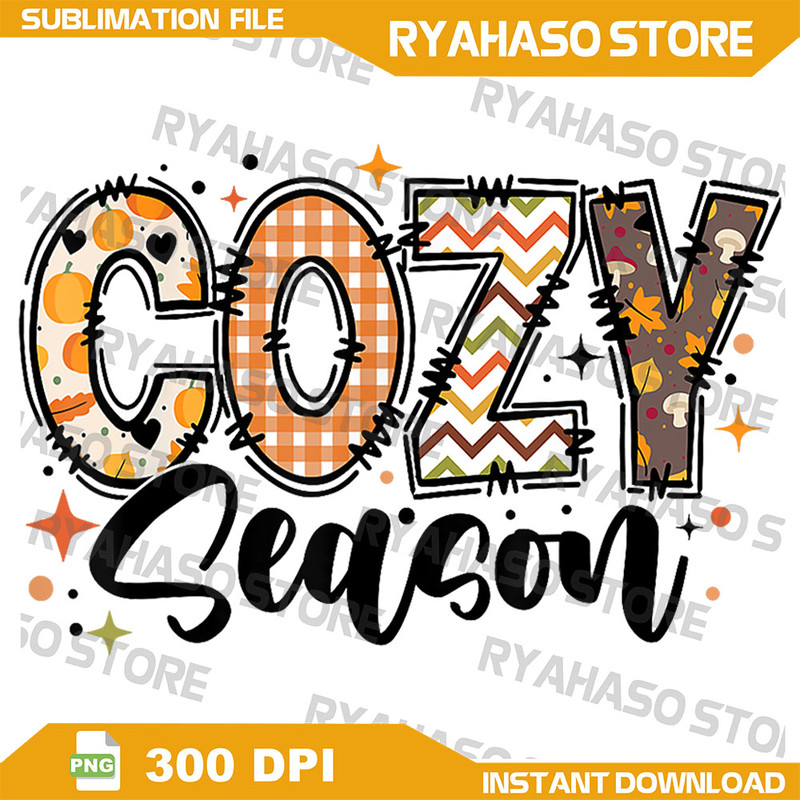 Retro Cozy Season Tis The Season Fall Vibes Thanksgiving Png Fall Png Faux Embroidery Png Autumn Png Retro Halloween 0