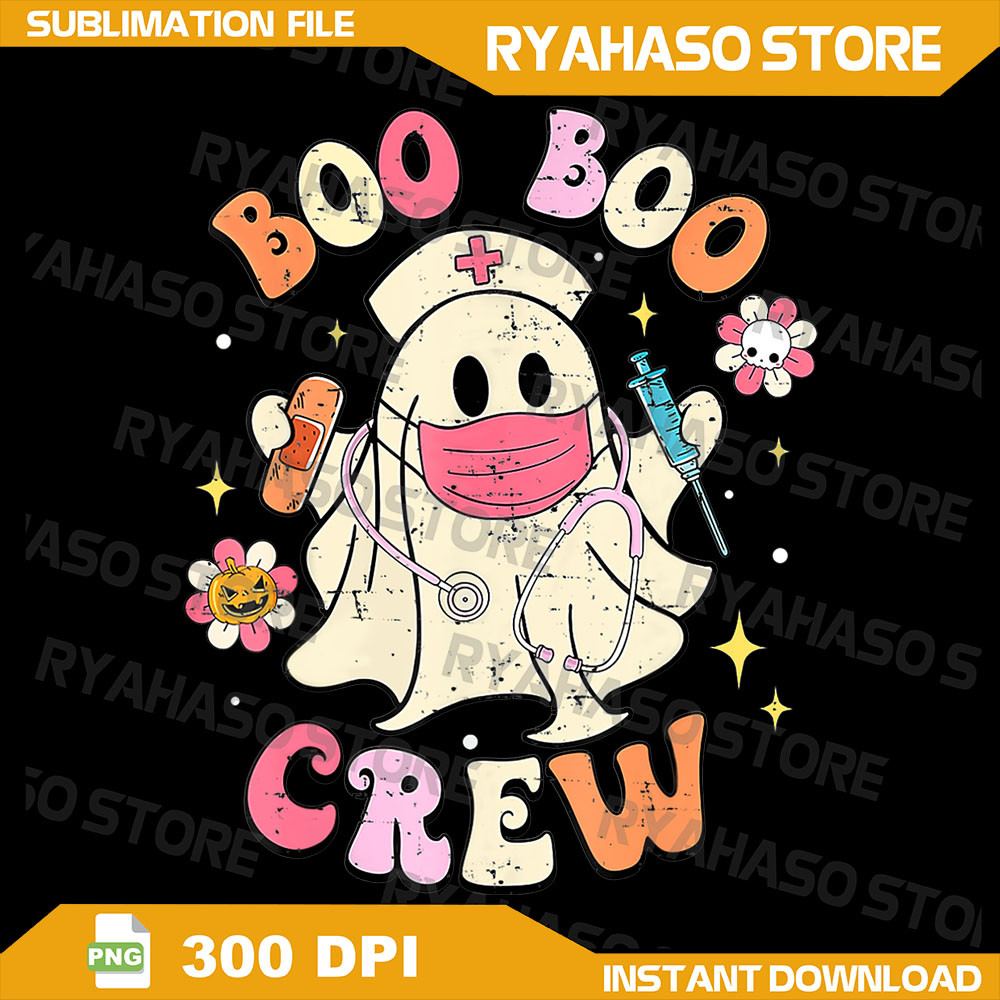 Boo Boo Crew Halloween Ghost Nurse Png Nurse Png Nurse Halloween Png Pink Halloween Png Spooky Season Png Trendy 0