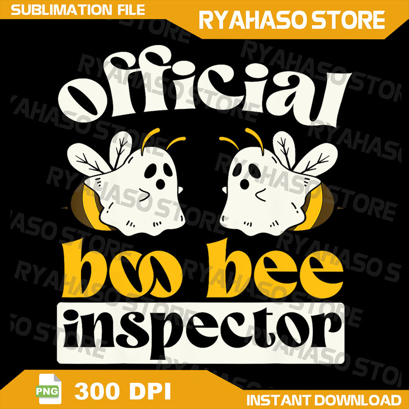 Official Boo Bee Inspector Png Halloween Humor Funny Png Funny Boo Bees Witch Halloween Gifts Boo Bee Png Digital 0