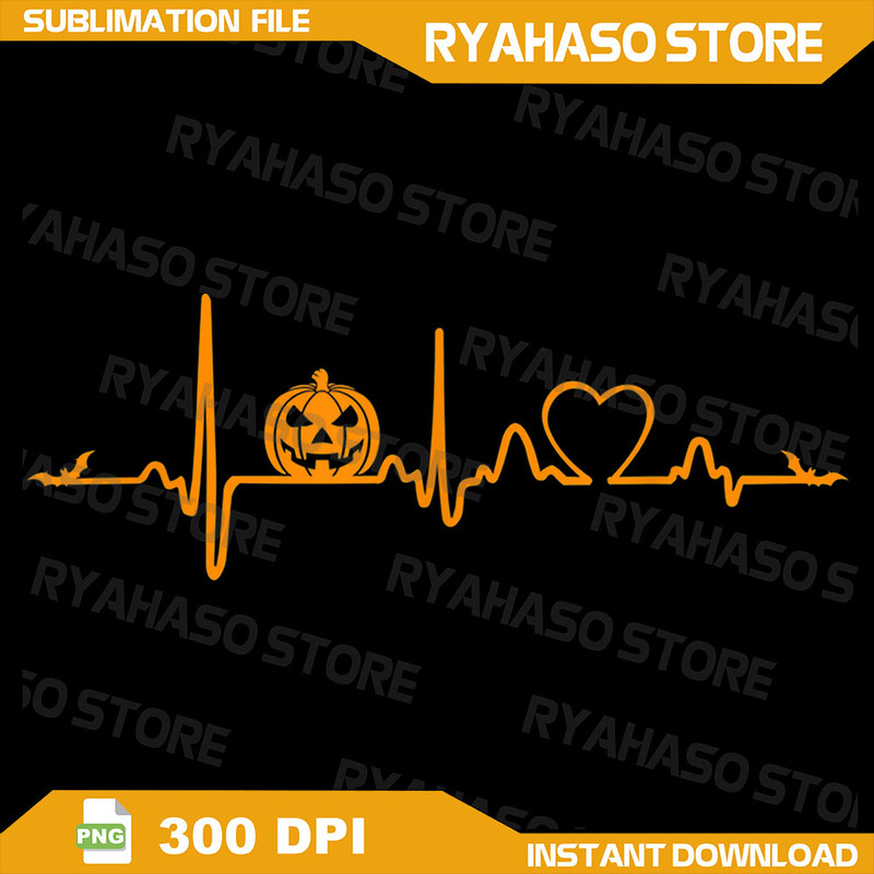 Pumpkin Heartbeat Halloween PNG Heartbeat Png Spooky Png Halloween Png Pumpkin Png Ghost Png Spooky Png Digital 0