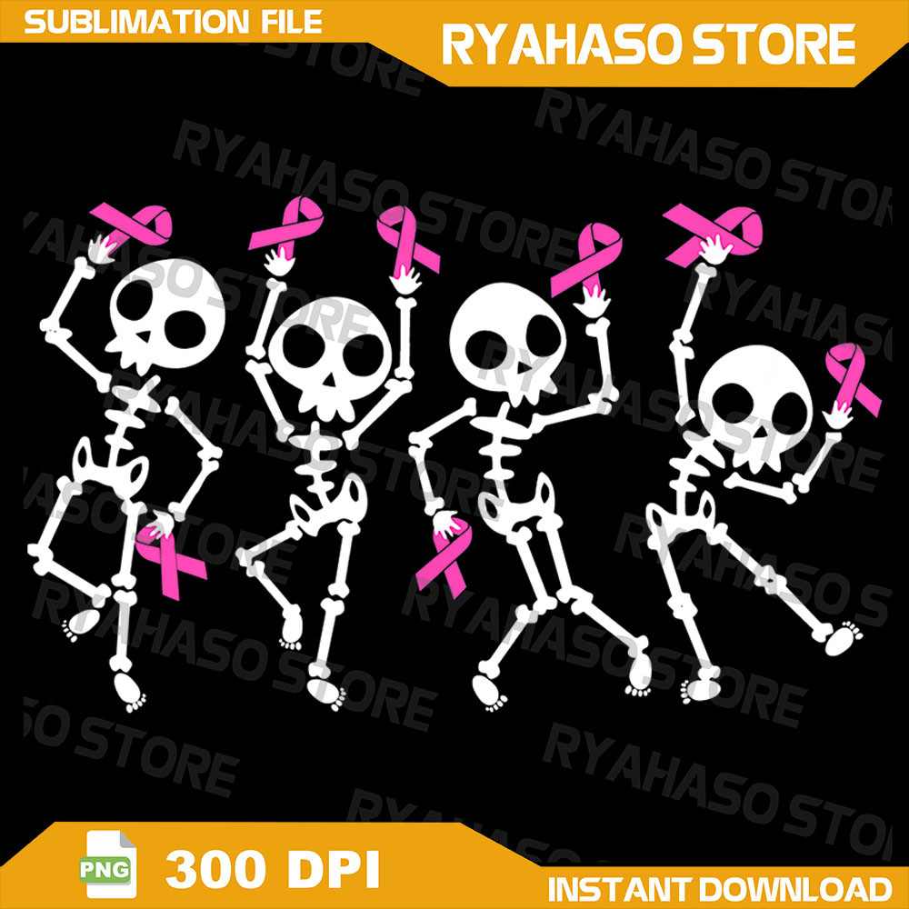 Pink Ribbon BreastCancerAwareness Skeleton Png Breast Cancer Png Pink Cancer Skeleton Png Pink Ribbon Png Skeleton 0