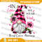 In October We Wear Pink Gnome BreastCancerAwareness Png Awareness Png Pink Gnome Design Png Cancer Survivor Png 0