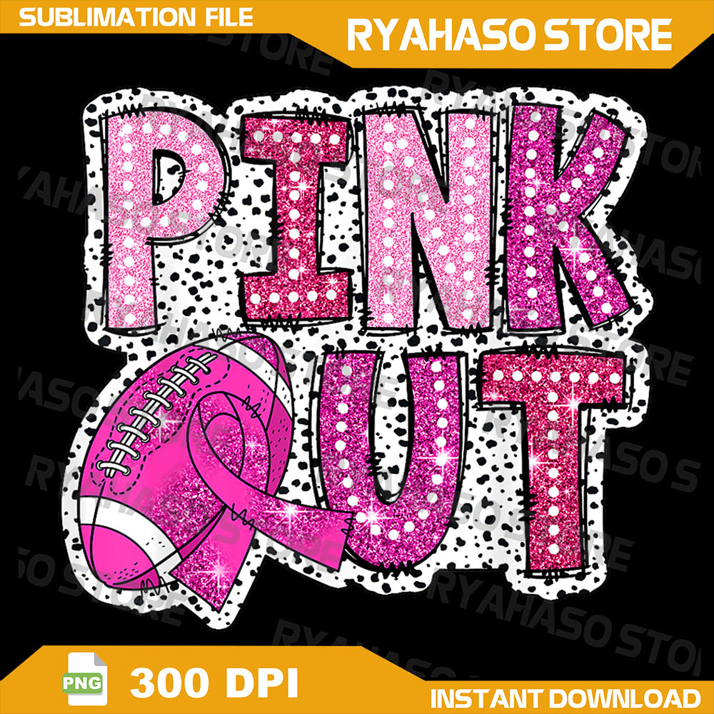 Pink Out Football Tackle BreastCancerAwareness Dalmatian Png BreastCancerAwareness PNG Tackle Cancer Png Football 0