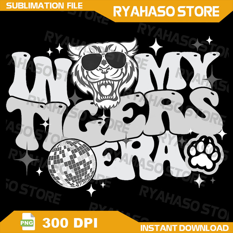 In My Tigers Era Back To School Mascot Spirit Game Groovy Png Tigers Png Tiger Sport In My Tigers Era Png Team Png 0