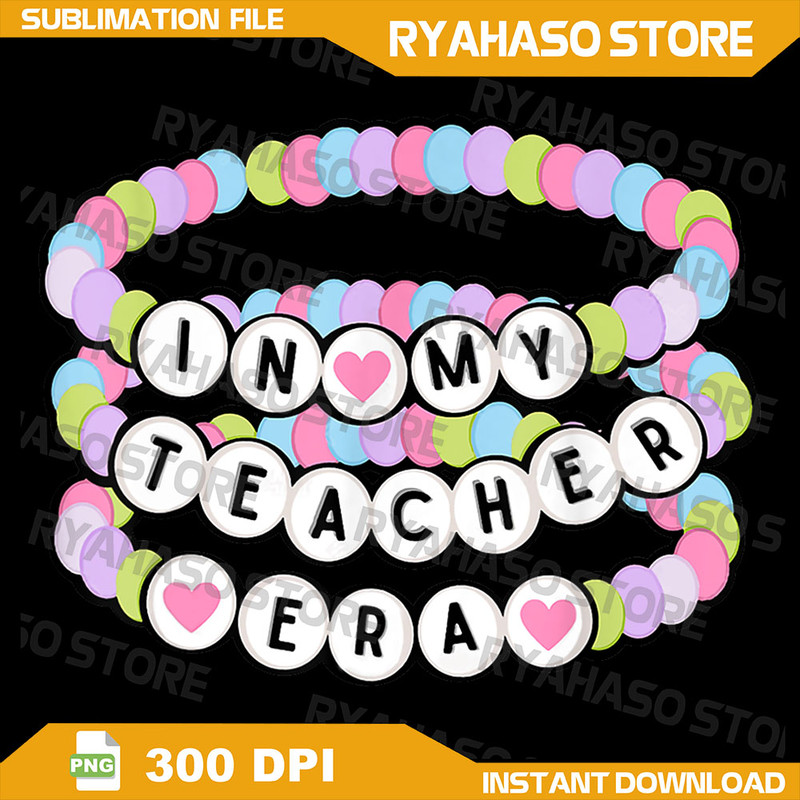 In My Teacher Era Charm Bracelet Back To School Png Teacher Friendship Bracelet Png Teacher Png Design Teacher Png 0