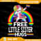 Free Little Sister Hugs Png Unicorn LGBT Pride Rainbow Png Pride Png LGBTQ Png Colorful Unicorn Png Sublimate Png 0
