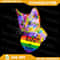 Cat LGBT Flag Gay Pride Month Transgender Rainbow Lesbian Png Cat With LGBT Cat Lover Svg LGBT Awareness Digital File 0