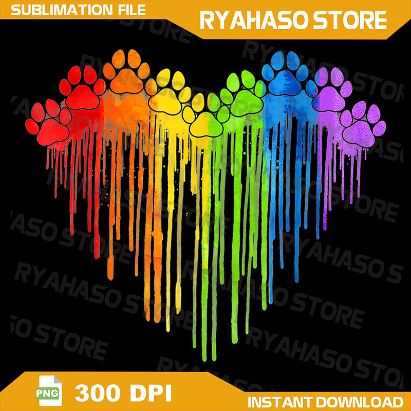 Dog Paws Rainbow Dog Paws Heart Colorful Gay Pride LGBT Png Dog Paws Heart Colorful LGBT Png Gay Pride LGBT Png 0