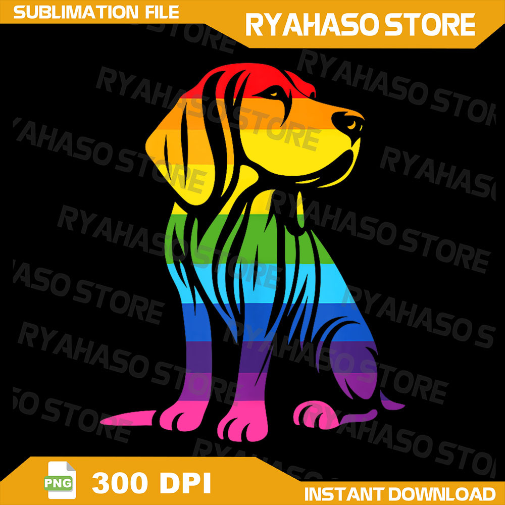 Retro Beagle Rainbow LGBT Lesbian Gay Pride Beagle Png Dog LGBTQ Png Pride Png Gay Pride Png Lgbt Rainbow Dog Png 0