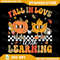 Retro Fall In Love With Learning Autumn Pumpkin Teacher Png Fall In Love With Learning Fall Teacher 0