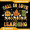 Funny Fall In Love With Learning Retro Pumpkin Thanksgiving Png Trick Or Teach Png Fall In Love Wit 0