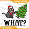 Funny Black Cat Santa Pushing Christmas Tree Cat Lover Png Cute Cat Christmas Lights Png Funny Merr 0