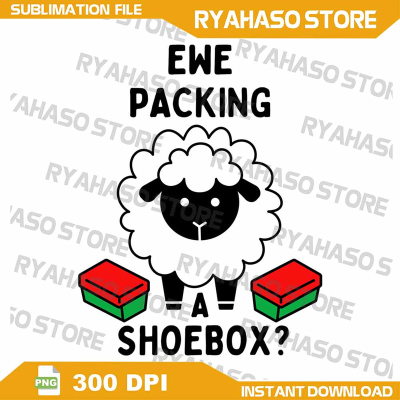 Ewe Packing A Shoebox Png Funny Giving Christmas Png Child Holiday Charity Png Festive Xmas Png Mer 0