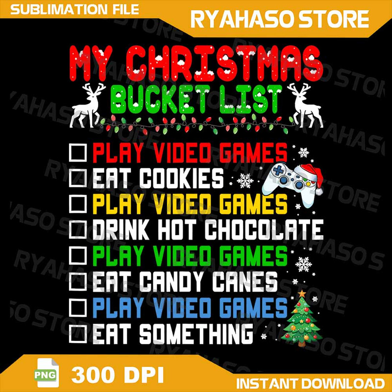 Xmas Bucket List Santa Hat Funny Video Gamer Christmas Png Video Game Controller Santa Hat Gamer Pn 0