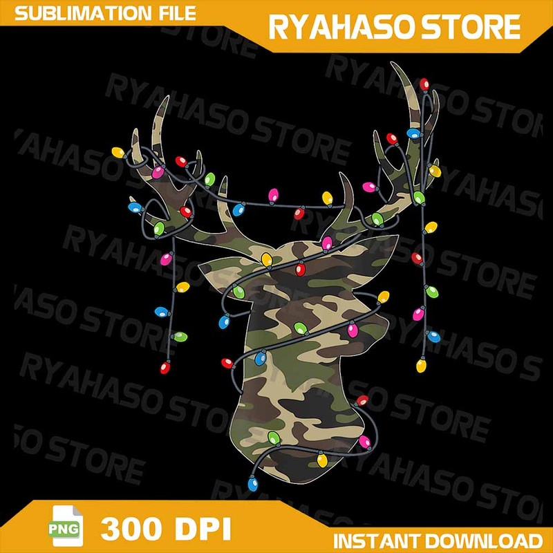 Christmas Holiday Camo Hunting Reindeer Deer Xmas Lights Png Reindeer Deer Camo Png Reindeer Deer X 0