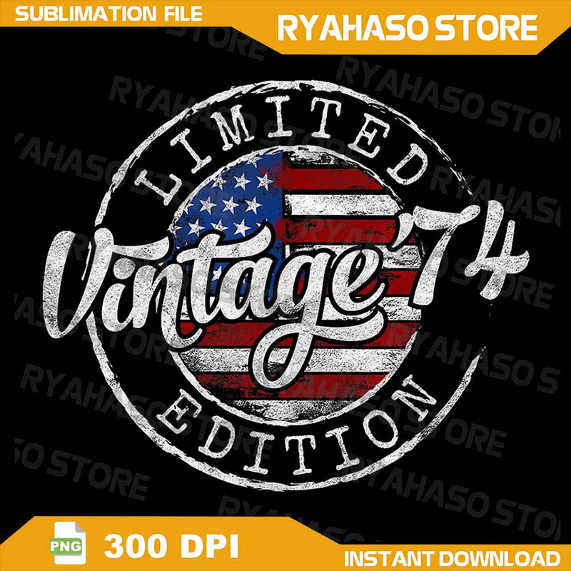 Vintage 1974 Flag Stamp 49th Birthday Gifts 49 Year Old Png 49th Vintage Birthday Png Vintage 1974 0