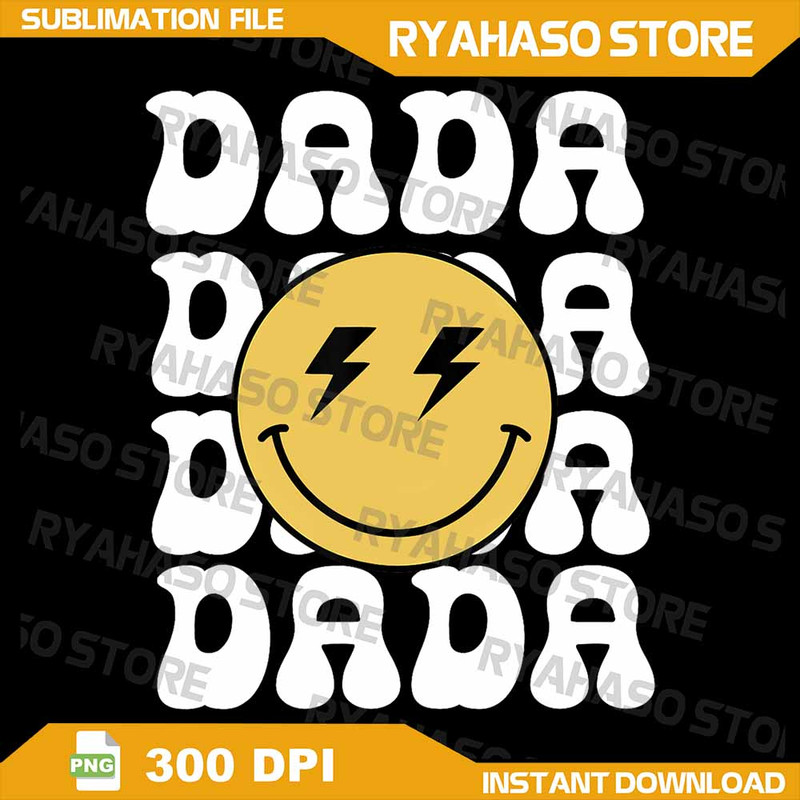 Dada One Happy Dude Birthday Theme Family Png Smiley Face Bolt Eyes Birthday Party One Happy Dude 0