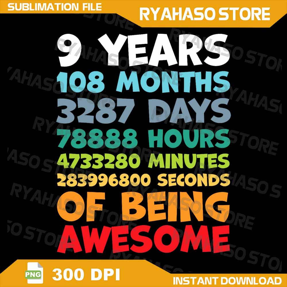 9 Year Old BDay Decorations Son Boy 9yr 9th Birthday Png 9th Birthday 9 Years Png 108 Months O F Be 0