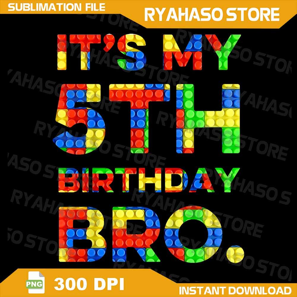 Kids Cute 5th Birthday Gift 5 Years Old Block Building Boys Kids Png Its My Birthday Master Builder 0