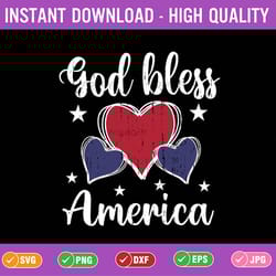 god bless america svg, 4th of july svg, independence day, sublimation png file, patriotic, fourth of july, red white ble